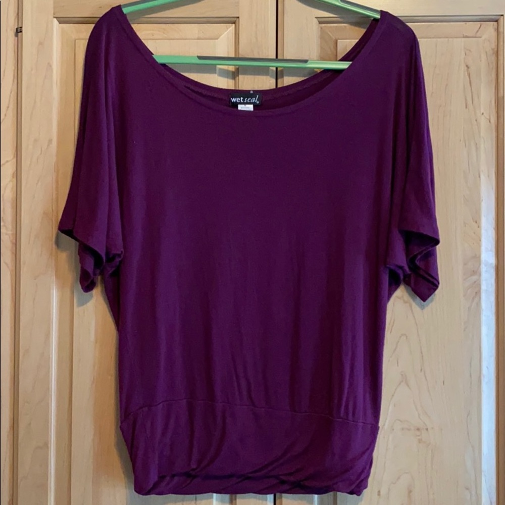 Purple off shoulder top size medium
